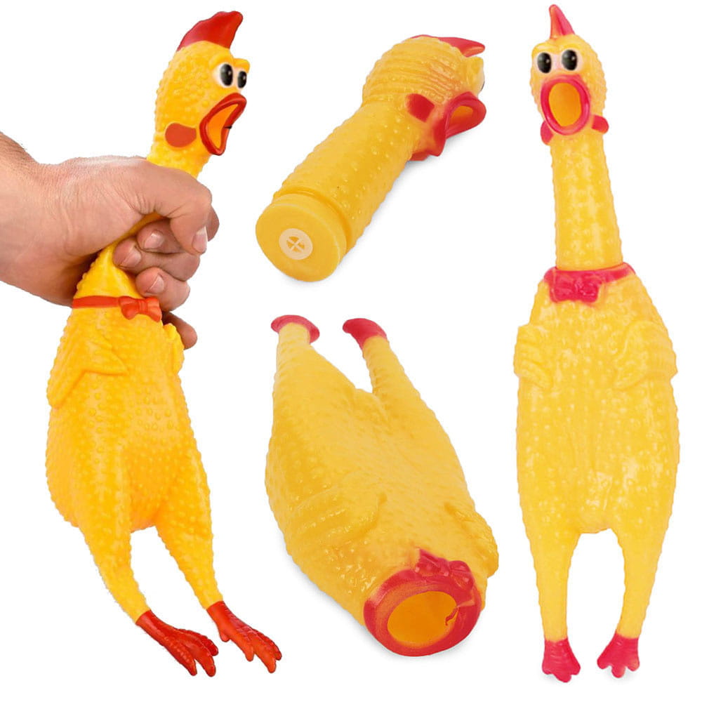 Gumowa Zabawka Kurczak dla Psa – Piszczący Gryzak Antystresowy Duży 31cm
